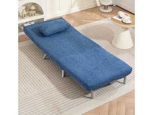 Fauteuil convertible <strong>FLORAGRACE</strong> Velours bleu