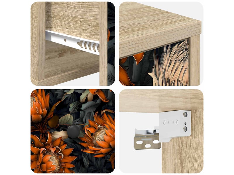 Table de chevet - cabinet de chevet - table de nuit mural lochem chêne sonoma 36 x 33 x 25 cm - Conforama E