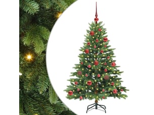 Sapin de noël artificiel, arbre de noël avec 150 led vert 150 cm pe et pvc shl1991