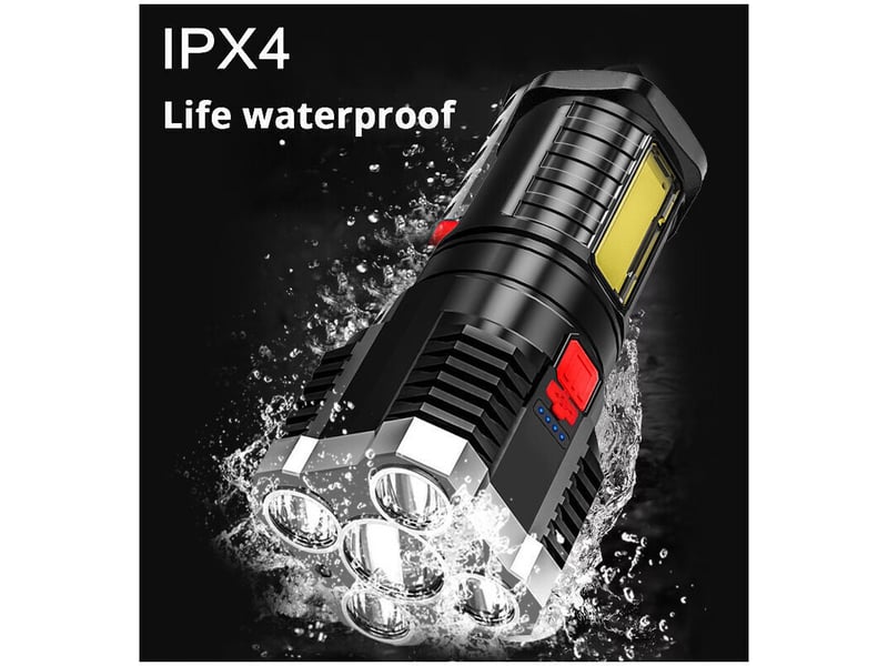 Lampe torche led puissante, torche lampe de poche led, 10000 lumens lampe de poche rechargeable, étanche ip65 - Conforama D