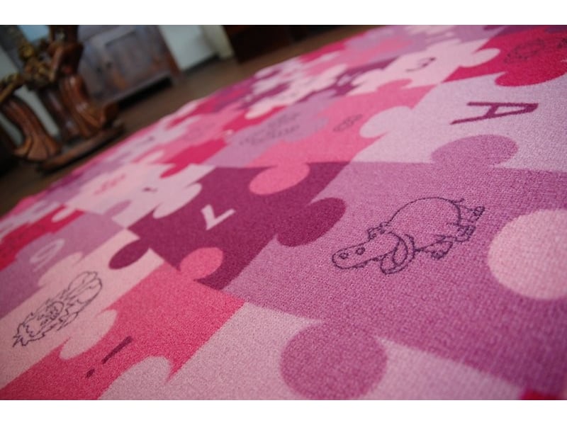  Tapis enfant puzzles violet cercle cercle 133 cm  - Conforama D