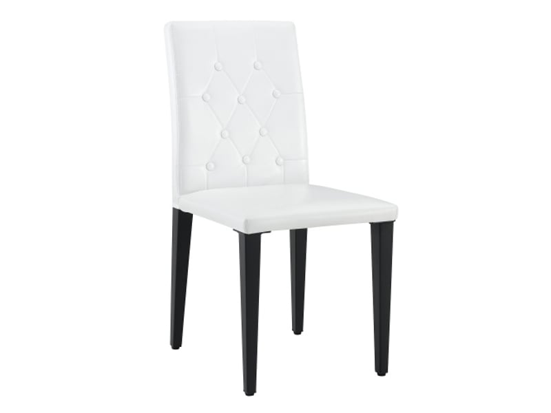  Lot de 4 chaises de salle à manger noir et blanc - design luxe léger, pieds métal noirs - cuisine européenne  - Conforama A