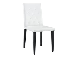 Lot de 4 chaises de salle à manger noir et blanc - design luxe léger, pieds métal noirs - cuisine européenne