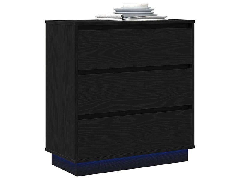  Table de chevet - cabinet de chevet - table de nuit chêne noir 71 x 34,5 x 75 cm  - Conforama B