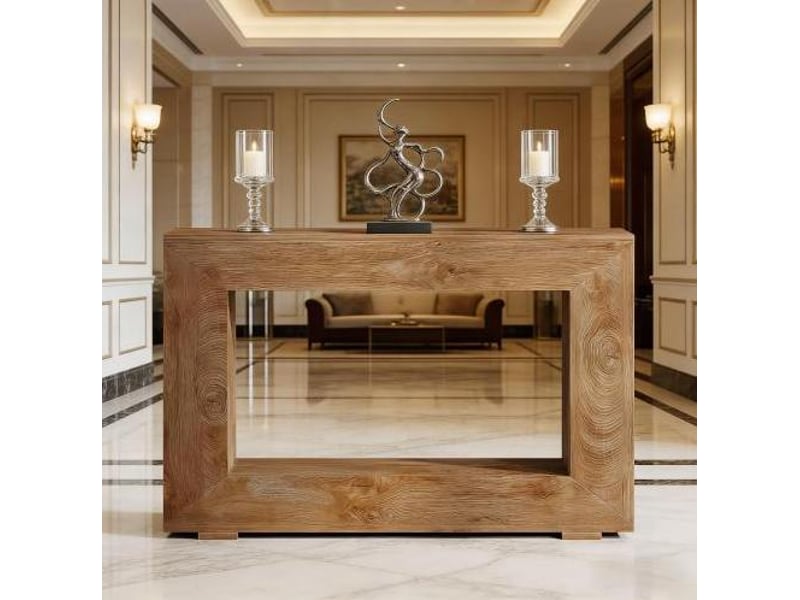  Console d'entrée 120x30x83,5 cm style rustique panneau de particules marron  - Conforama C