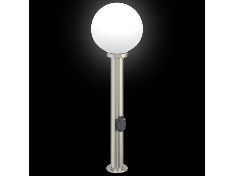 Lot de 3 borne lumineuse avec sortie 80 cm acier inoxydable ip44 shl36175 - Conforama E