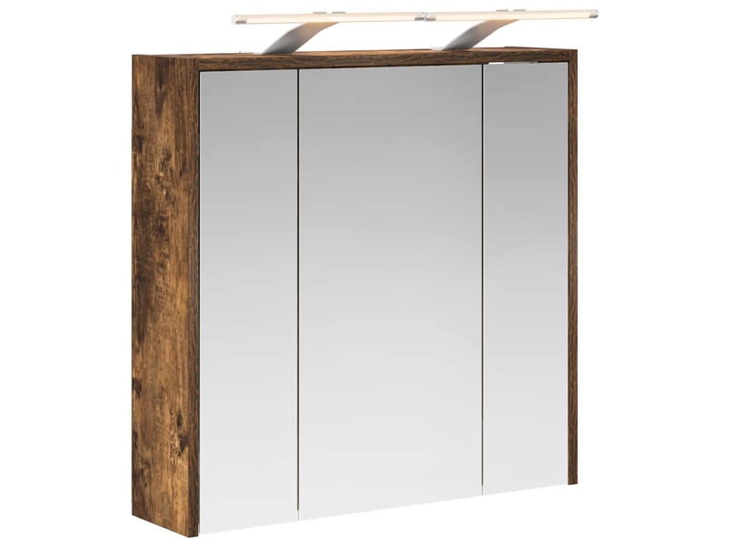 Armoire miroir de salle de bain, cabinet de salle de bain chêne fumé 63,5 x 16 x 62,5 cm cf65155 - Conforama A