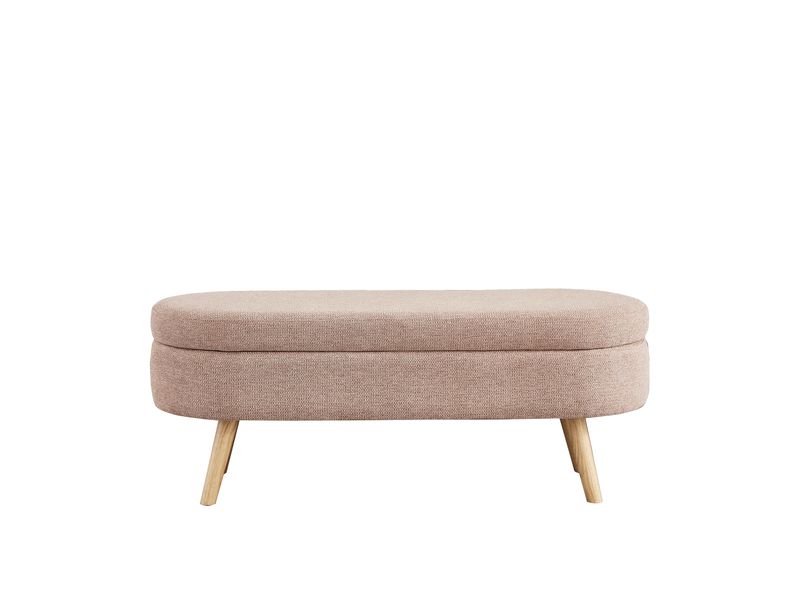  Banc de lit coffre 110x40x42 cm, rangement, banc d'entrée, bout de lit, pour chambre, salon ou couloir, chenille, rose  - Conforama A