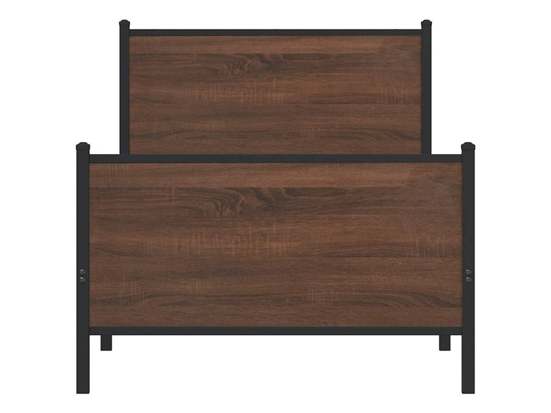  Lit simple- lit adulte -  cadre de lit en métal sans matelas chêne marron 80x200 cm  - Conforama D