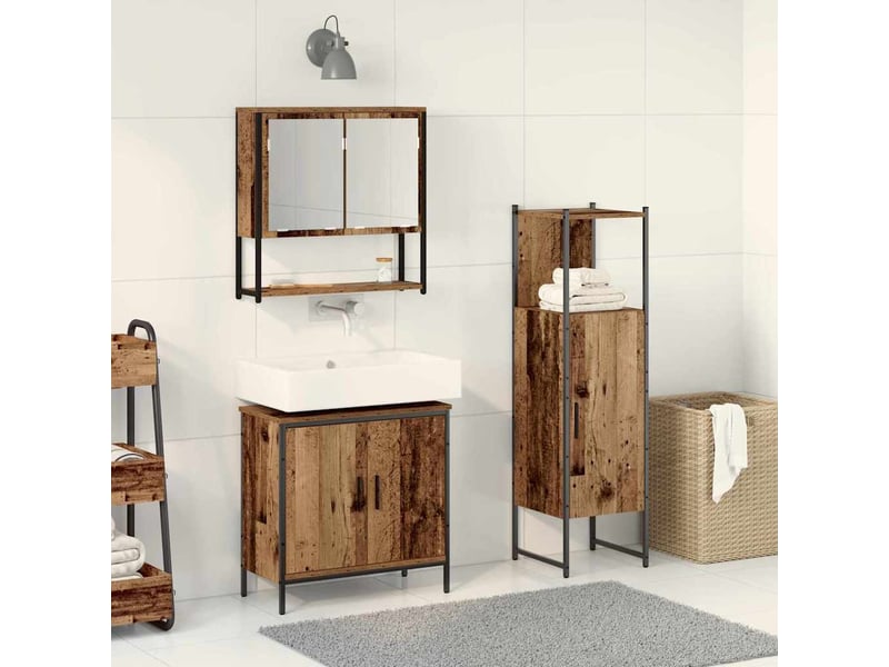 Ensemble de mobilier de salle de bain 3 pc marron cf64397 - Conforama B