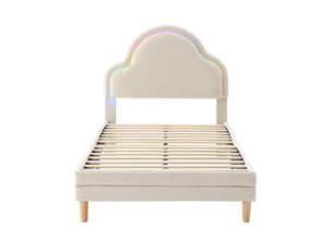 Lit simple 90x200 cm <strong></strong>  <strong></strong> coloris beige