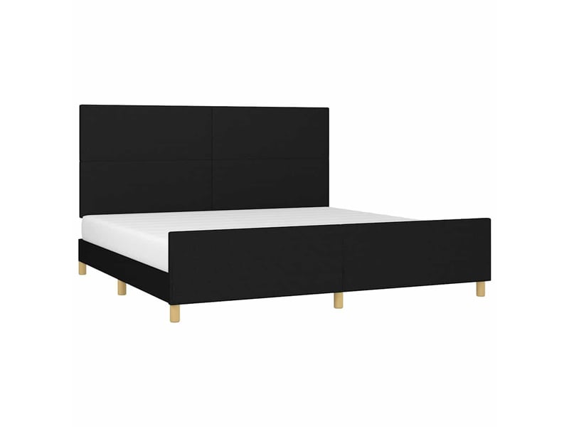 Lit double- lit adulte - cadre de lit sans matelas noir 200x200 cm tissu - Conforama B