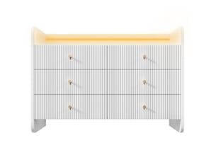 Commode 6 tiroir(s)    BGSRYAO  coloris blanc largeur 120 cm