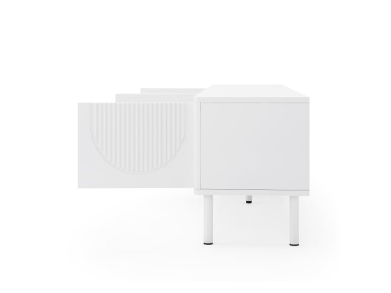 Meuble tv 180 cm gl7512w – rangement et gestion des câbles, fini mat, design minimaliste – salon, chambre et entrée - Conforama D