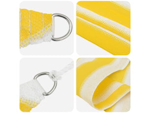 Voile d'ombre - voile d'ombrage - voile parasol jaune et blanc 7 x 7 m hdpe