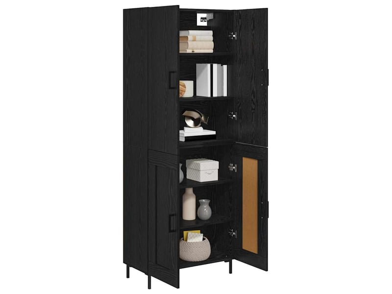 Buffet - haut armoire chêne noir 69,5 x 34 x 180 cm bois d'ingénierie - Conforama C