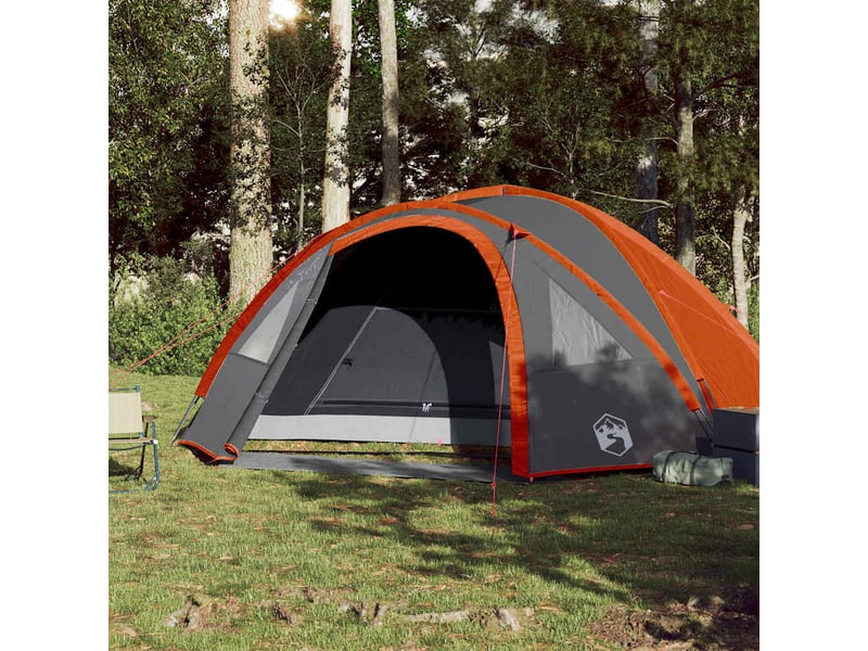 Tente de camping, tente à dôme 4 personnes orange imperméable - Conforama C