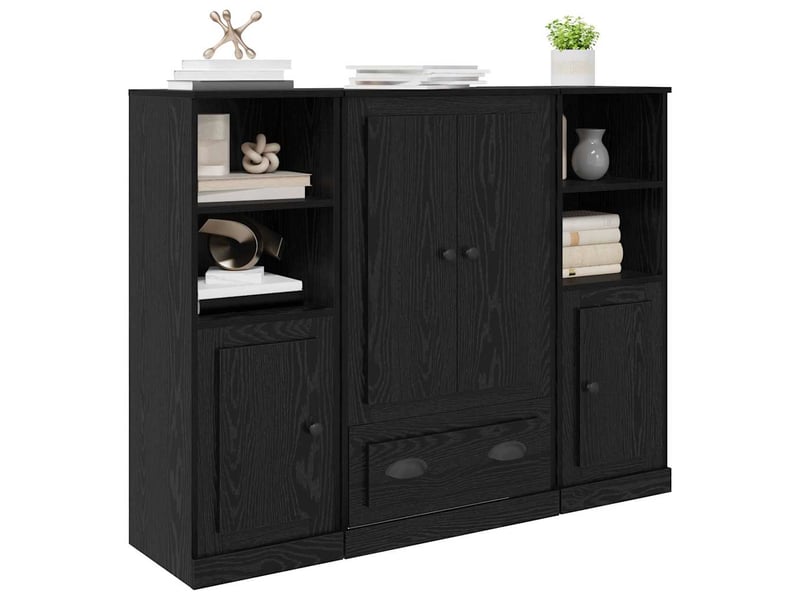  Buffet - haut armoire 3 pc chêne noir 132 x 35,5 x 103,5 cm  - Conforama C