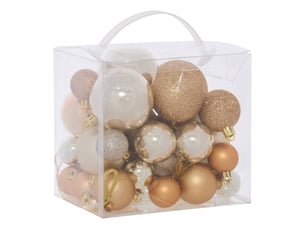 Kit de 35 boules de noël en plastique petit modèle nude