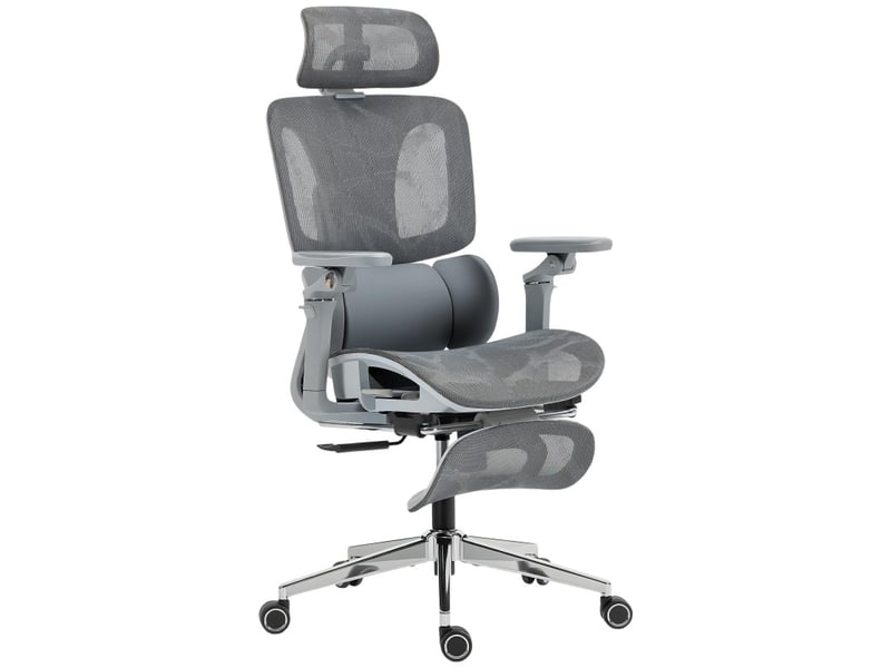  Chaise de bureau ylencourt ergonomique inclinable réglable gris  - Conforama A