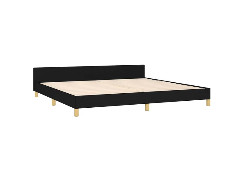 Lit double- lit adulte - cadre de lit sans matelas noir 200x200 cm tissu - Conforama D