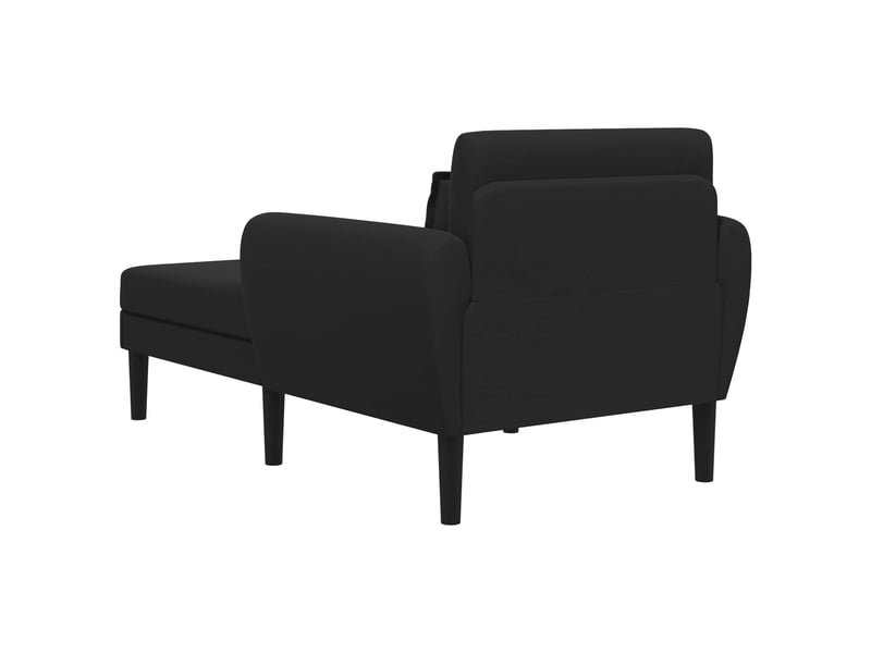  Vidaxl chaise longue noir velours granuleux  - Conforama E