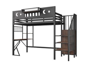 Lit mezzanine 90x200 cm coloris noir
