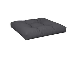 Coussin de palette, coussin de chaise, coussin de canapé noir 70x70x12 cm tissu cf55414
