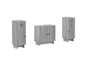 Ensemble de meuble de salle de bain 3 pièces ede sonoma gris cf63428