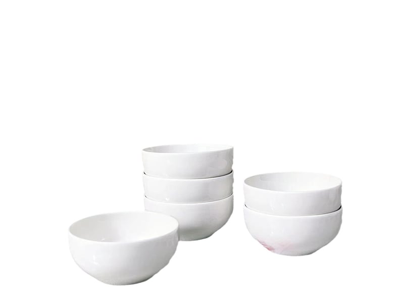  Lot de 5 bols à céréales en porcelaine blanche – 10.3x5cm  - Conforama A