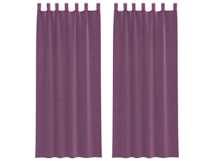 Lot de 2 rideaux en voile, voilages avec boucles violet 140x260 cm cf44340