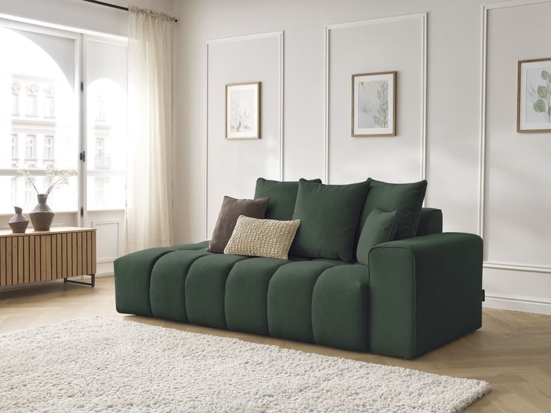  Bobochic canapé droit fixe mont-blanc tissu chiné vert  accoudoir droit MONT-BLANC - Conforama B