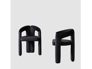 Chaise de salle à manger lot de 2 avec accoudoirs ergonomiques, dossier enveloppant et structure stable en velours noir