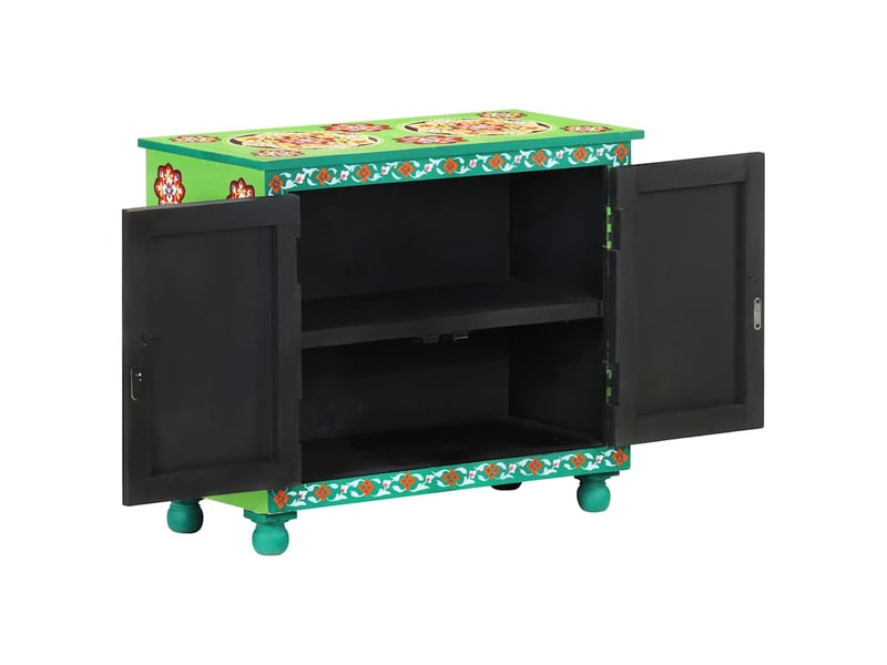  Buffet - bahut - meuble de rangement peint à la main multicolore 70x35x60 cm bois de manguier  - Conforama C