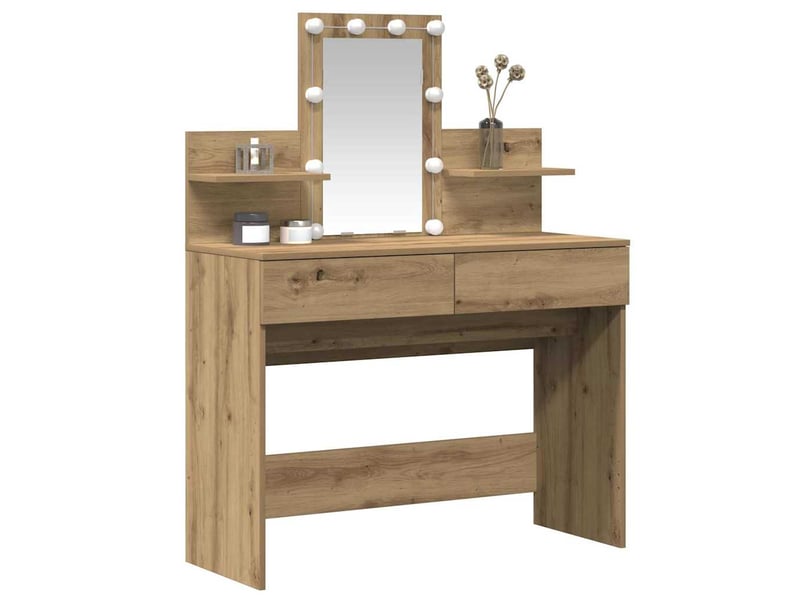  Coiffeuse, table de toilette chêne artisanal 100x40x130 cm shl30198  - Conforama C