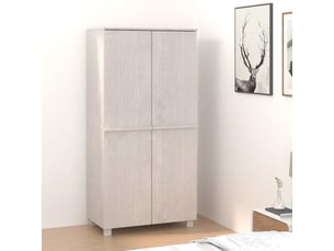 Garde-robe, armoire de rangement hamar blanc 89x50x180 cm bois massif de pin