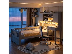 Lit simple 90x200 cm coloris gris
