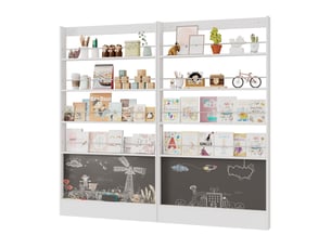 Bilderbuchregal et etagere murale 2 pièces – ultra-fin et très économe en espace pour chambre d'enfants