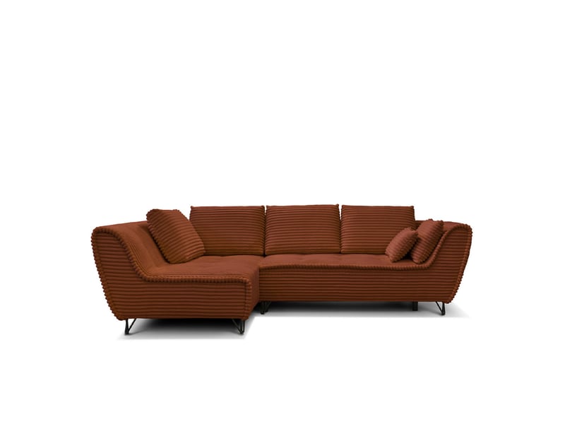  Canapé taormina - velours côt. Cinnamob - angle g - convert. - 4 pl - rouille 3CA59.AM.4AC.G.09 - Conforama A