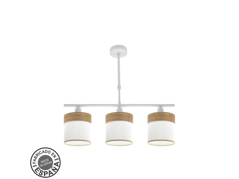  Lampe de plafond fabrilamp cloe blancbois clair 3 x e14 hauteur réglable 44-61 cm 55x14 cm 175453085 - Conforama A
