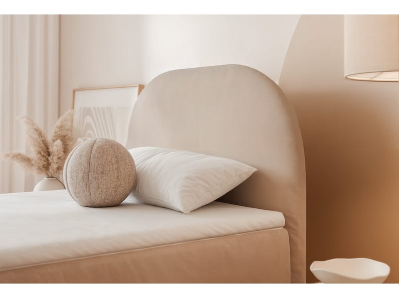 Lit coffre noelia - 70x200 cm - ouverture à droite - avec matelas - beige NOELIA - Conforama D