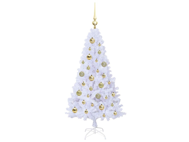  Sapin de noël artificiel, arbre de noël blanc 120 cm pvc et acier shl1824  - Conforama D