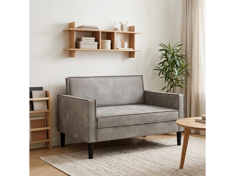  Vidaxl fauteuil xxl gris clair simili daim  - Conforama B