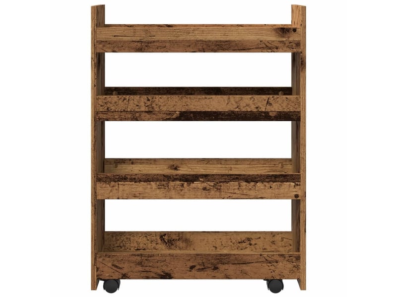  Chariot de rangement étroit pour bureau 4 niveaux vieux bois  - Conforama D