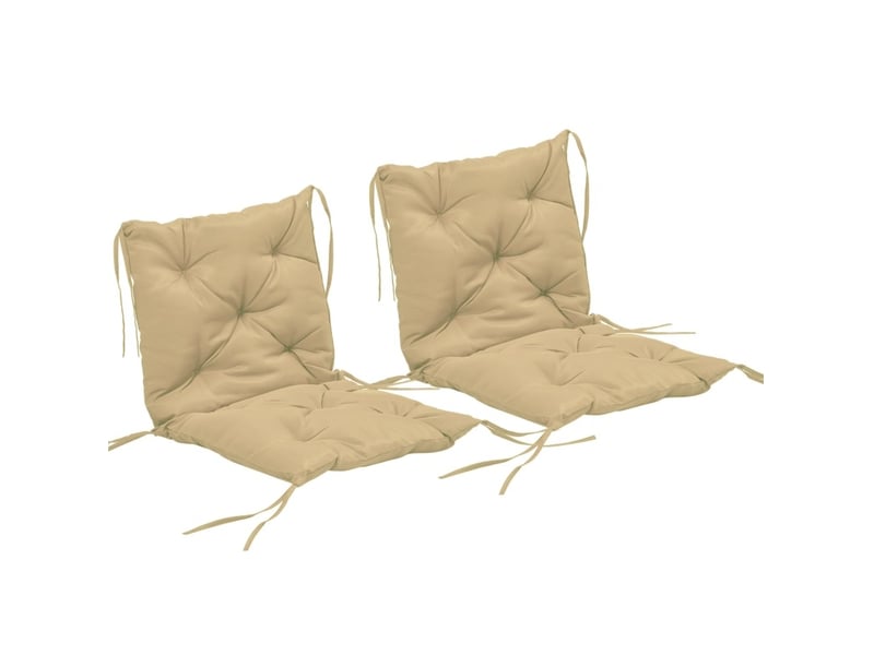  Lot de 2 coussins de chaise 98x50x8 cm avec liens de fixation kaki  - Conforama A