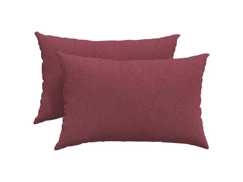  Lot de 2 coussins de canapé, coussins décoratifs tissu bordeaux 60 x 40 cm cf58800  - Conforama A