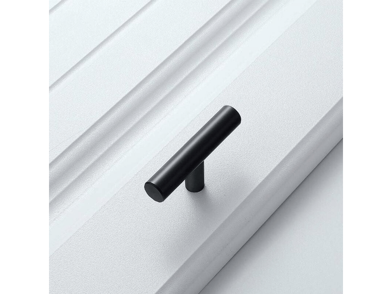  Lot de 20 poignées pour meubles de cuisine en acier inoxydable en forme de t, barre noire, poignées pour tiroirs et armoires avec vis  - Conforama B