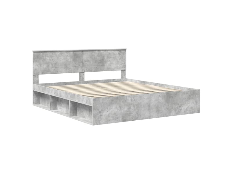  Lit double- lit adulte -  cadre de lit béton 180 x 200 cm bois d'ingénierie  - Conforama C