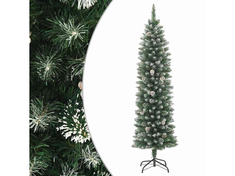  Sapin de noël artificiel, arbre de noël mince avec support 210 cm pvc  - Conforama B
