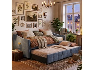 Lit gigogne 2x90x200 cm   DreamMespace coloris gris